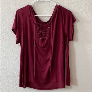 Maroon top